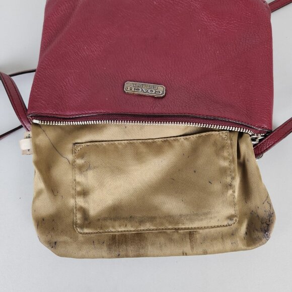 Coach Crossbody Bag Womens Red Vintage Small Pebbled Leather Purse Classic - Picture 15 of 16